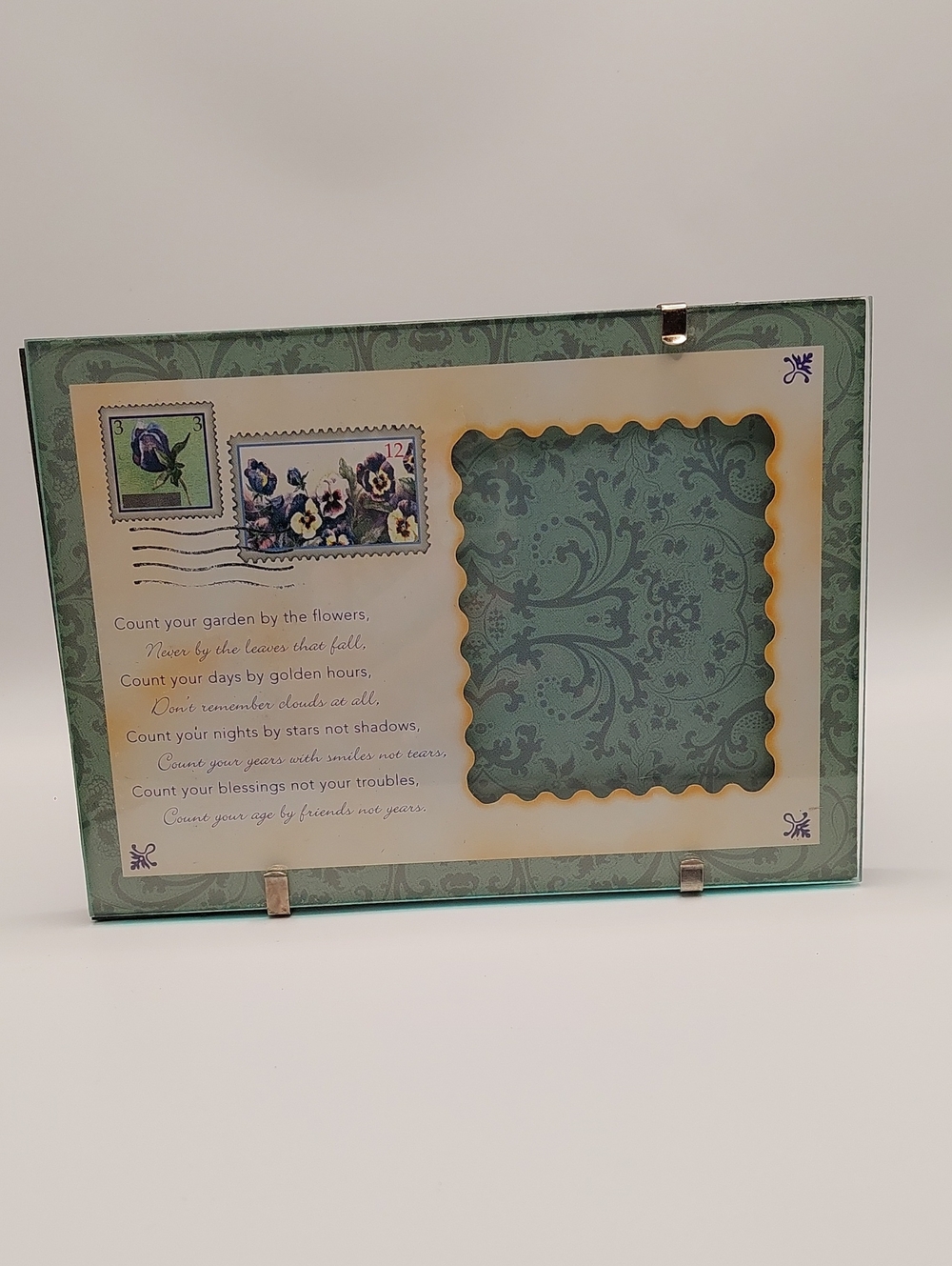 HALLMARK Floral Poetry Cottagecore Green Photo Picture Frame with Scalloped Mat